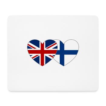 Grande-Bretagne Finlande Drapeau Coeur - Tapis de souris (format paysage) - blanc - Devant