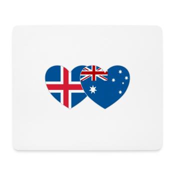 Iceland Australia Flag Heart - Mouse Pad (horizontal) - white - Front