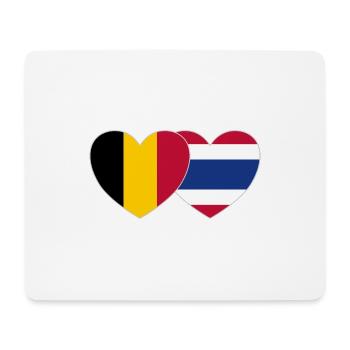 Belgien Thailand Flagge Herz - Mousepad (Querformat) - Weiß - Vorne