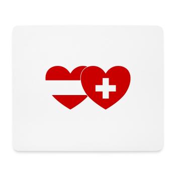 Austria Switzerland Flag Heart - Mouse Pad (horizontal) - white - Front