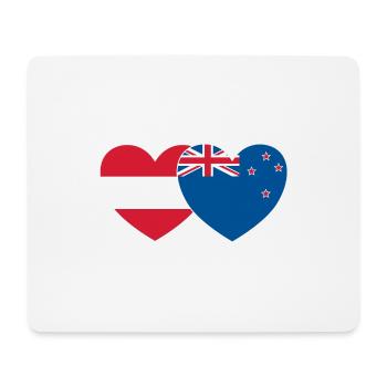 Autriche Nouvelle-Zélande Flag Heart - Tapis de souris (format paysage) - blanc - Devant