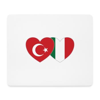 Turkey Italy Flag Heart - Mouse Pad (horizontal) - white - Front