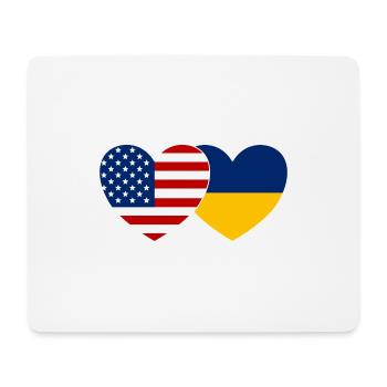États-Unis Ukraine Flag Heart - Tapis de souris (format paysage) - blanc - Devant