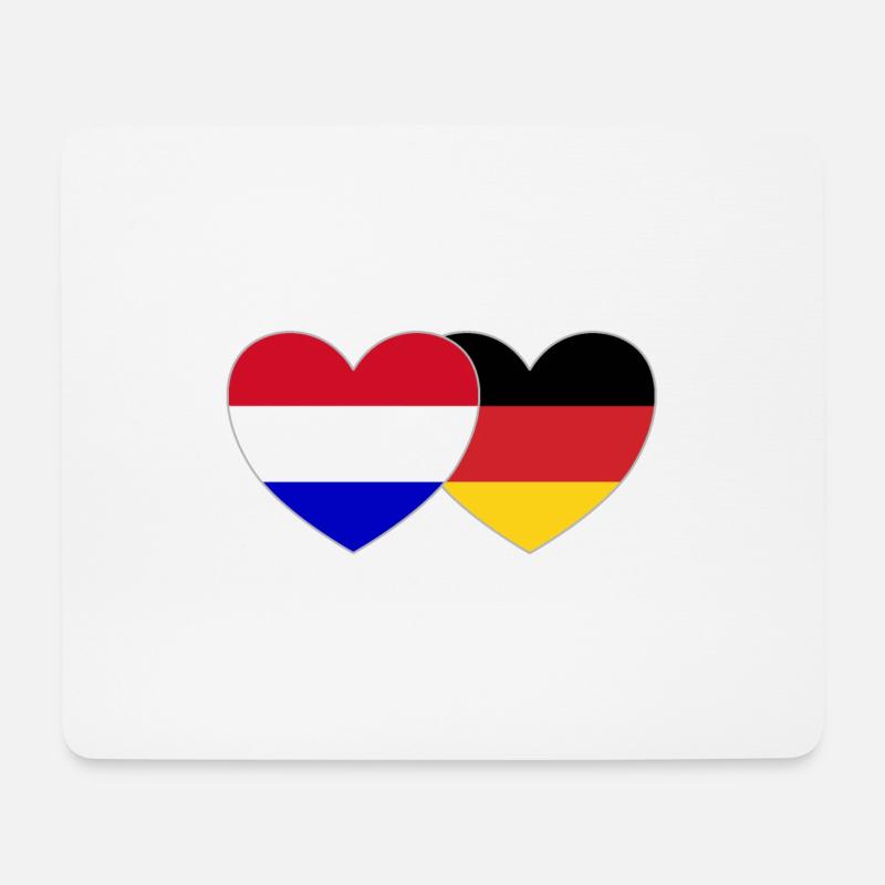 Holland Deutschland Flagge Herz - Mousepad (Querformat) - Weiß