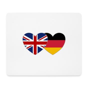 Großbritannien Deutschland Flagge Herz - Mousepad (Querformat) - Weiß - Vorne