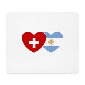 Suisse Argentine Drapeau Cœur - Tapis de souris (format paysage) - blanc - Devant