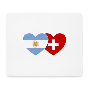 Argentinien Schweiz Flagge Herz - Mousepad (Querformat) - Weiß - Vorne