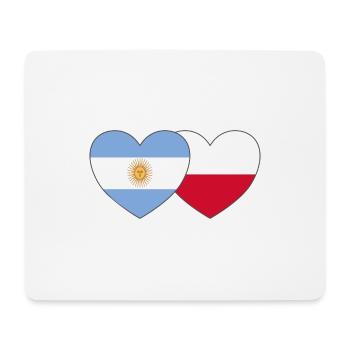 Argentine Pologne Drapeau Cœur - Tapis de souris (format paysage) - blanc - Devant