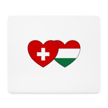Schweiz Ungarn Flagge Herz - Mousepad (Querformat) - Weiß - Vorne