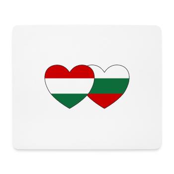 Hongrie Bulgarie Drapeau Cœur - Tapis de souris (format paysage) - blanc - Devant