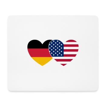 Germany USA Flag Heart - Mouse Pad (horizontal) - white - Front