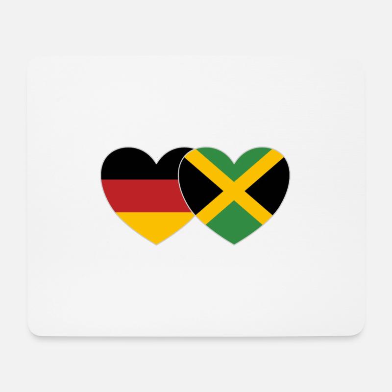 Deutschland Jamaika Flagge Herz - Mousepad (Querformat) - Weiß