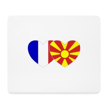 France Macédoine Drapeau Coeur - Tapis de souris (format paysage) - blanc - Devant