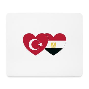 Turkey Egypt Flag Heart - Mouse Pad (horizontal) - white - Front