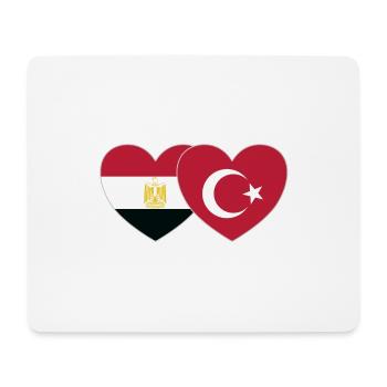 Egypte Turquie Drapeau Coeur - Tapis de souris (format paysage) - blanc - Devant