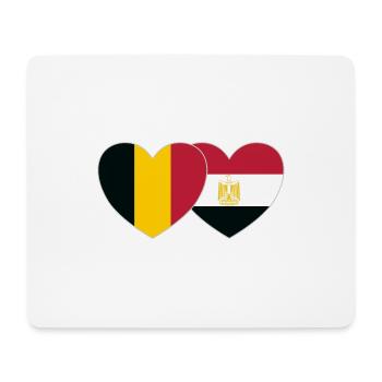 Belgium Egypt Flag Heart - Mouse Pad (horizontal) - white - Front