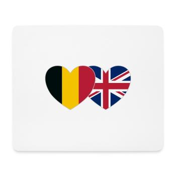 Belgium United Kingdom Flag Heart - Mouse Pad (horizontal) - white - Front