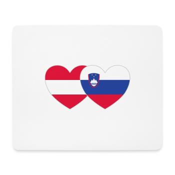 Österreich Slowenien Flagge Herz - Mousepad (Querformat) - Weiß - Vorne