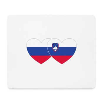 Russie Slovénie Drapeau Cœur - Tapis de souris (format paysage) - blanc - Devant