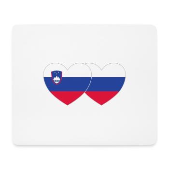 Slovénie Russie Drapeau Coeur - Tapis de souris (format paysage) - blanc - Devant