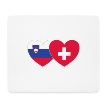 Slovénie Suisse Flag Heart - Tapis de souris (format paysage) - blanc - Devant