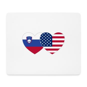 Slovenia USA Flag Heart - Mouse Pad (horizontal) - white - Front