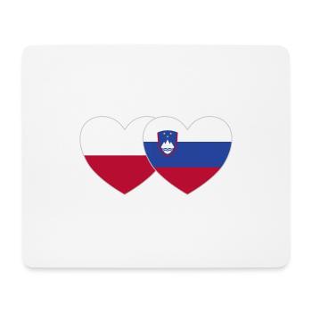Polen Slowenien Flagge Herz - Mousepad (Querformat) - Weiß - Vorne