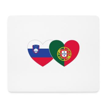 Slovenia Portugal Flag Heart - Mouse Pad (horizontal) - white - Front