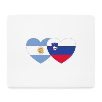 Argentinien Slowenien Flagge Herz - Mousepad (Querformat) - Weiß - Vorne