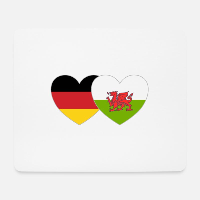 Deutschland Wales Flagge - Mousepad (Querformat) - Weiß