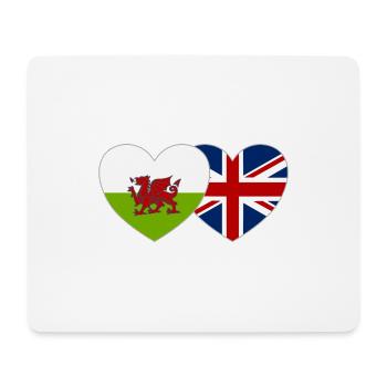Wales England Flag Heart - Mouse Pad (horizontal) - white - Front