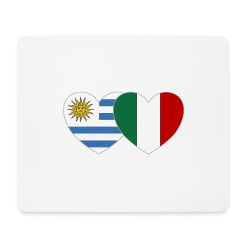 Uruguay Italy Flag Heart - Mouse Pad (horizontal) - white - Front