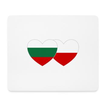 Bulgarie Pologne Drapeau Cœur - Tapis de souris (format paysage) - blanc - Devant