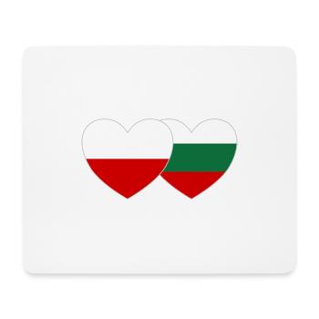 Pologne Bulgarie Drapeau Cœur - Tapis de souris (format paysage) - blanc - Devant