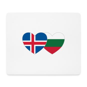 Island Bulgarien Flagge Herz - Mousepad (Querformat) - Weiß - Vorne