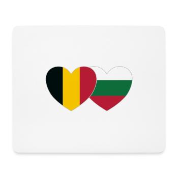 Belgique Bulgarie Drapeau Cœur - Tapis de souris (format paysage) - blanc - Devant