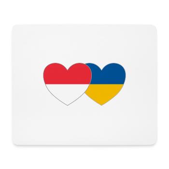 Indonesia Ukraine Flag Heart - Mouse Pad (horizontal) - white - Front