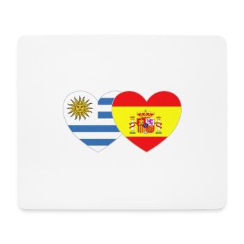 Uruguay Espagne Flag Heart - Tapis de souris (format paysage) - blanc - Devant