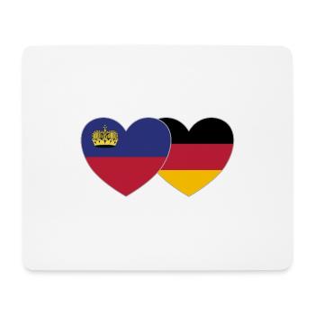 Lichtenstein Deutschland Flagge Herz - Mousepad (Querformat) - Weiß - Vorne