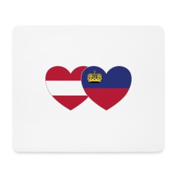 Autriche Liechtenstein Drapeau Coeur - Tapis de souris (format paysage) - blanc - Devant