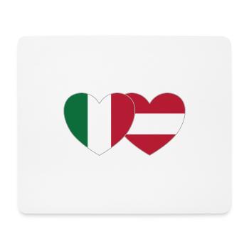 Italy Austria Flag Heart - Mouse Pad (horizontal) - white - Front