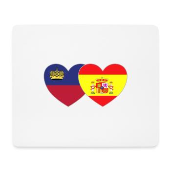 Liechtenstein Spanien Flagge Herz - Mousepad (Querformat) - Weiß - Vorne