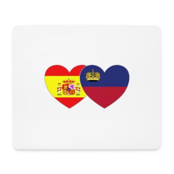 Spanien Liechtenstein Flagge Herz - Mousepad (Querformat) - Weiß - Vorne