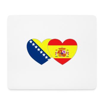 Bosnia Spain Flag Heart - Mouse Pad (horizontal) - white - Front