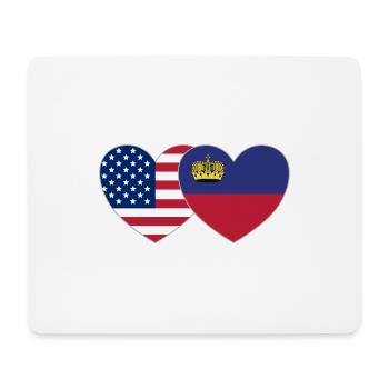 USA Liechtenstein Flagge Herz - Mousepad (Querformat) - Weiß - Vorne