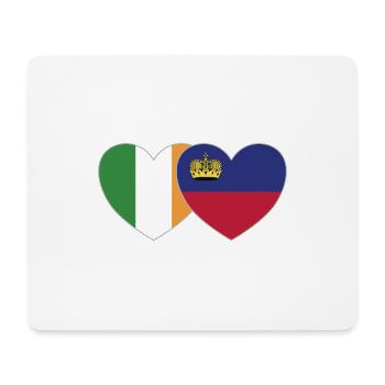Irland Liechtenstein Flagge Herz - Mousepad (Querformat) - Weiß - Vorne