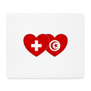 Schweiz Tunesien Flagge Herz - Mousepad (Querformat) - Weiß - Vorne