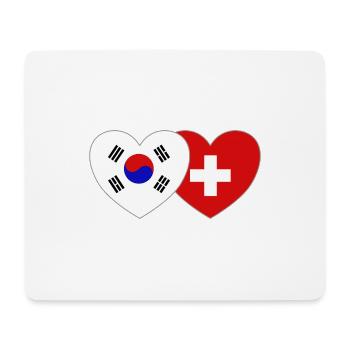 Corée du Sud Suisse Drapeau Coeur - Tapis de souris (format paysage) - blanc - Devant