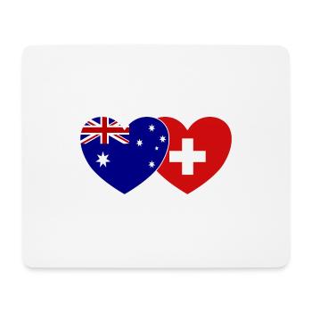 Australia Switzerland Flag Heart - Mouse Pad (horizontal) - white - Front