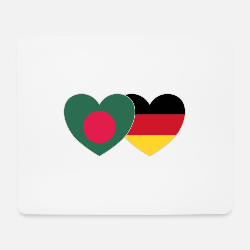Bangladesch Deutschland Flagge Herz - Mousepad (Querformat) - Weiß
